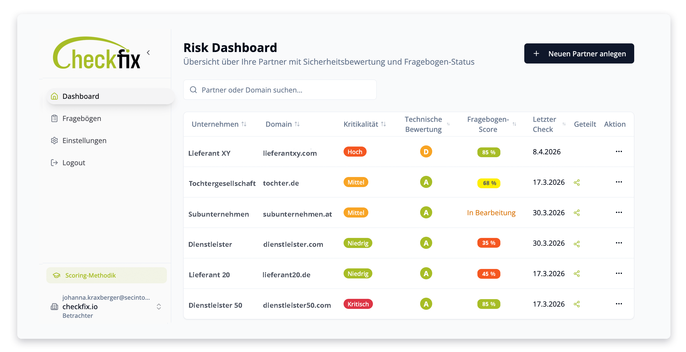 CheckFix Risk Manager Demo starten